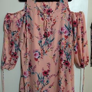 Floral Cold Shoulder Dress